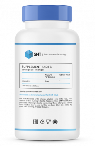 SNT Astaxanthin 6 mg, 90 капсул