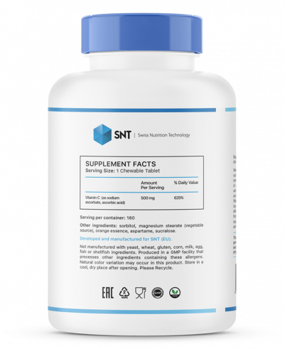SNT Vitamin C 500 Сhewable, 180 таблеток
