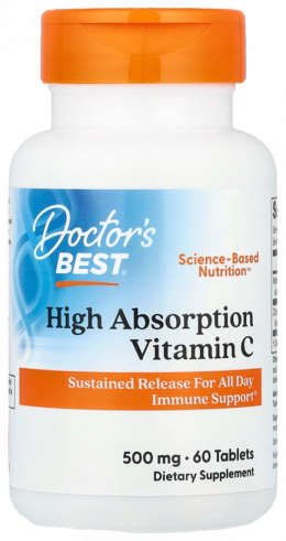Doctor's Best High Absorption Vitamin C 500 mg, 60 таблеток