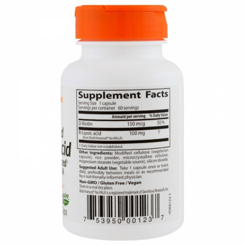Doctor's Best Stabilized R-Lipoic Acid 100 мг, 60 капс