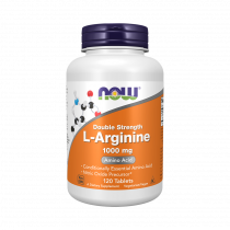 NOW Double Strength Arginine 1000 mg, Аргинин Двойная сила 1000 мг, 120 таблеток