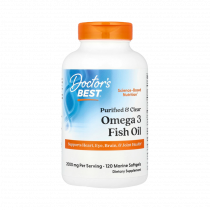 Doctor's Best Purified &amp; Clear Omega 3 Fish Oil 1000 mg, 120 капсул